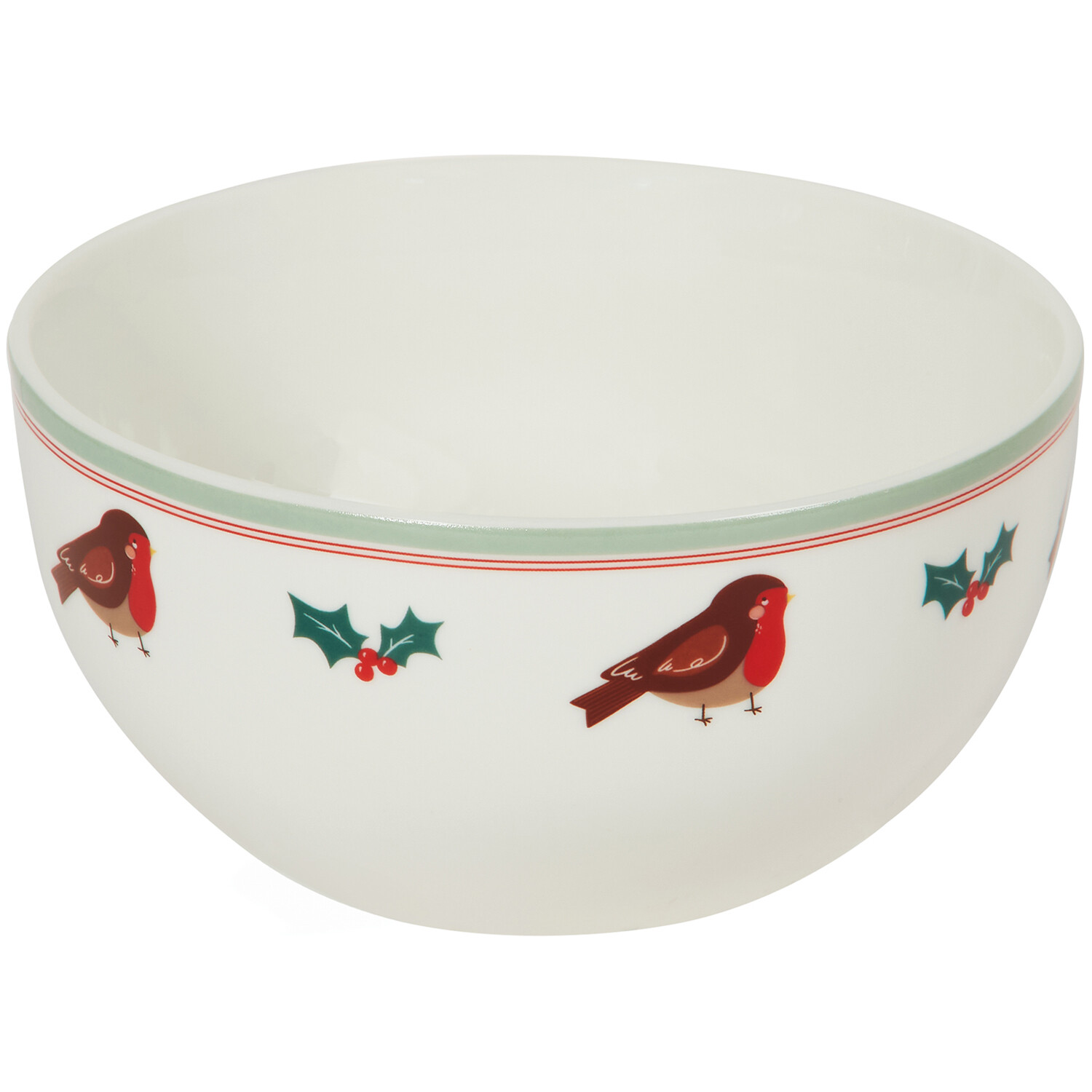 12 Piece Festive Robin Dinnerware set Image 2