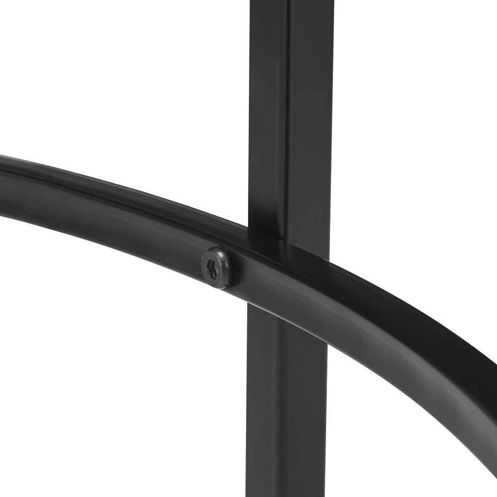 Comfy Living Black Round Tempered Glass Coffee Table Image 5