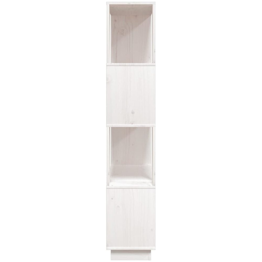 vidaXL 4 Shelf White Solid Wood Pine Bookcase Image 5