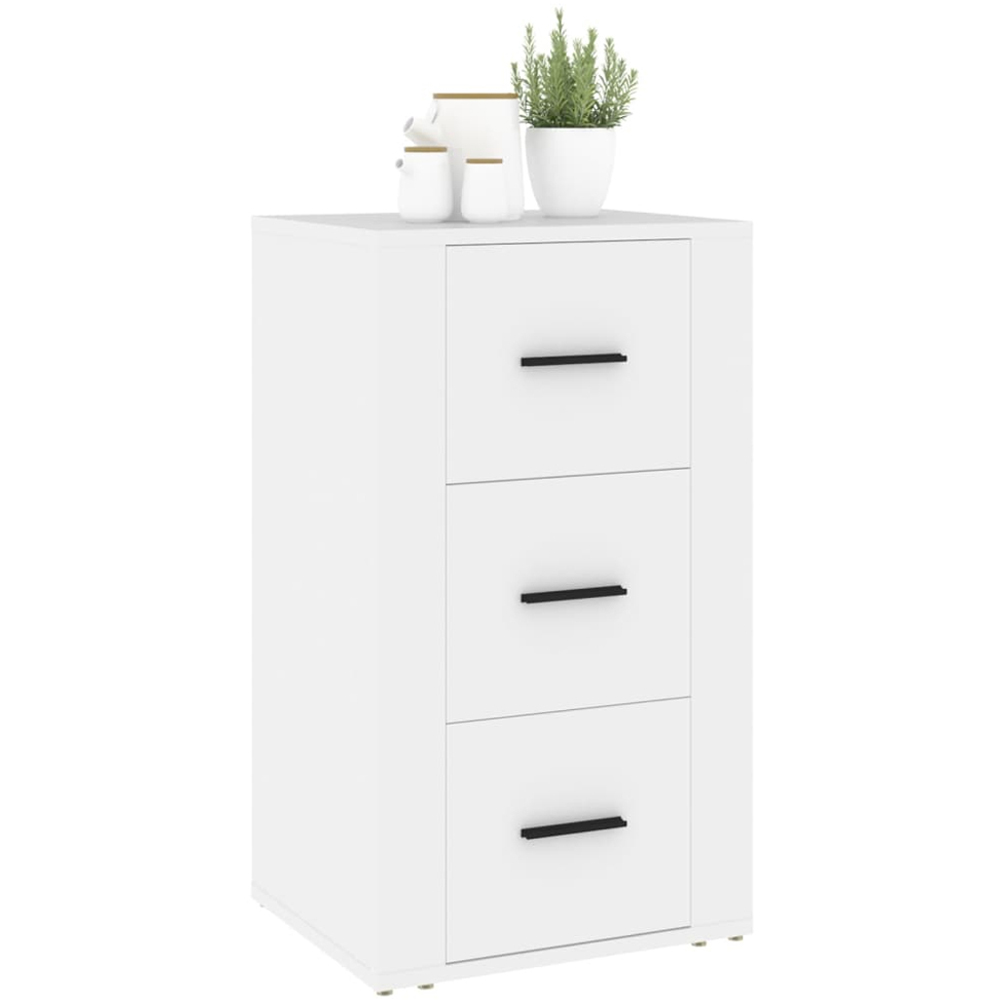 vidaXL 3 Drawer White Sideboard Image 6