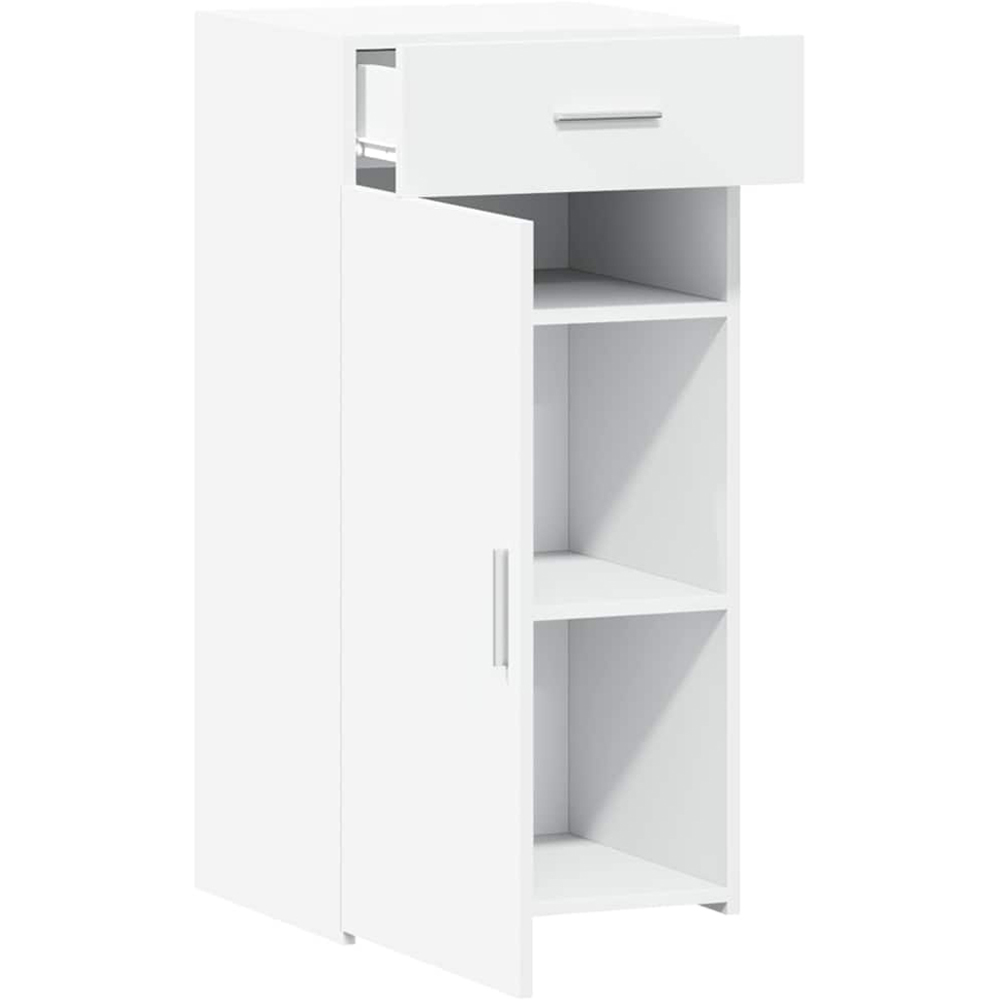 vidaXL Single Door Single Drawer White Sideboard Image 8