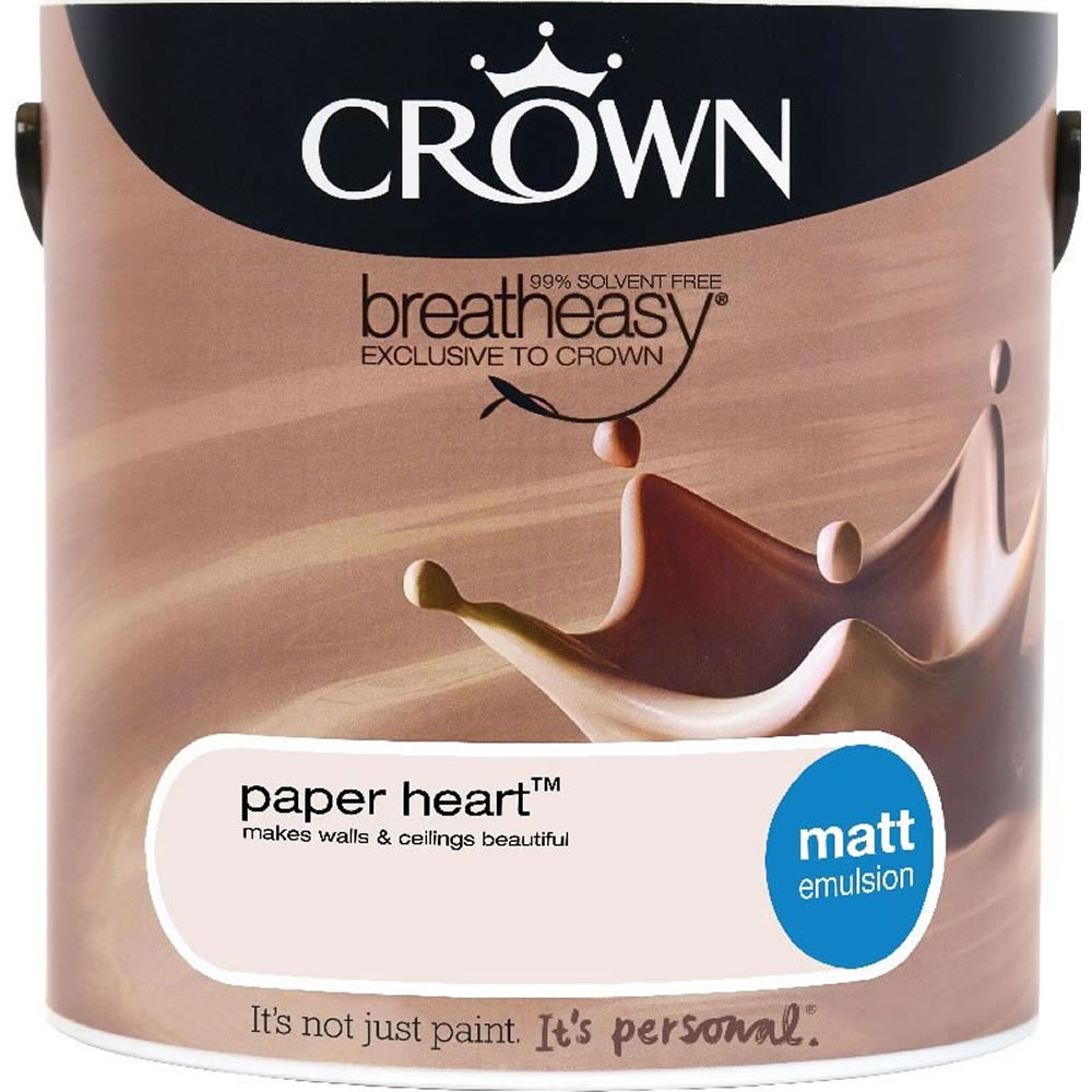 Crown Matt Emulsion Paint Paper Heart 2.5L Image 1