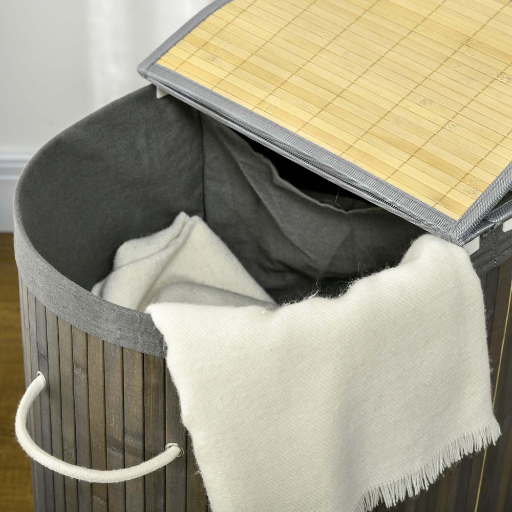 Portland Grey Bamboo Laundry Hamper 100L Image 7