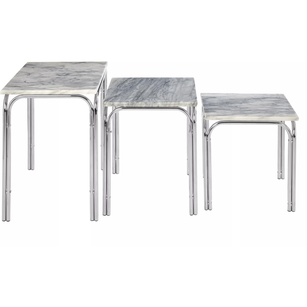 Premier Housewares Nested Tables with Chrome Base Set of 3 Image 4