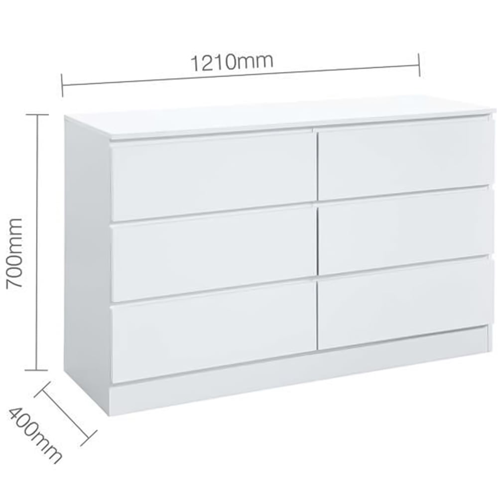 Oslo 6 Drawer White Chest of Drawers Image 9