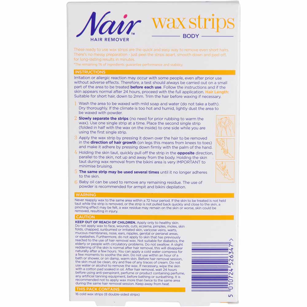 Nair Wax Strips Body 16pk Image 3