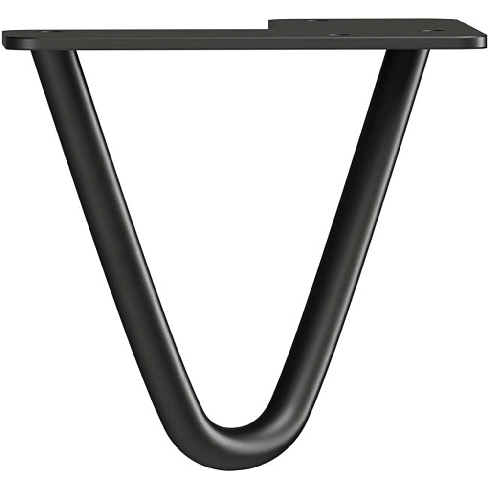 Rothley Matt Black 2 Pin Hairpin Leg 100mm 4 Pack Image 1
