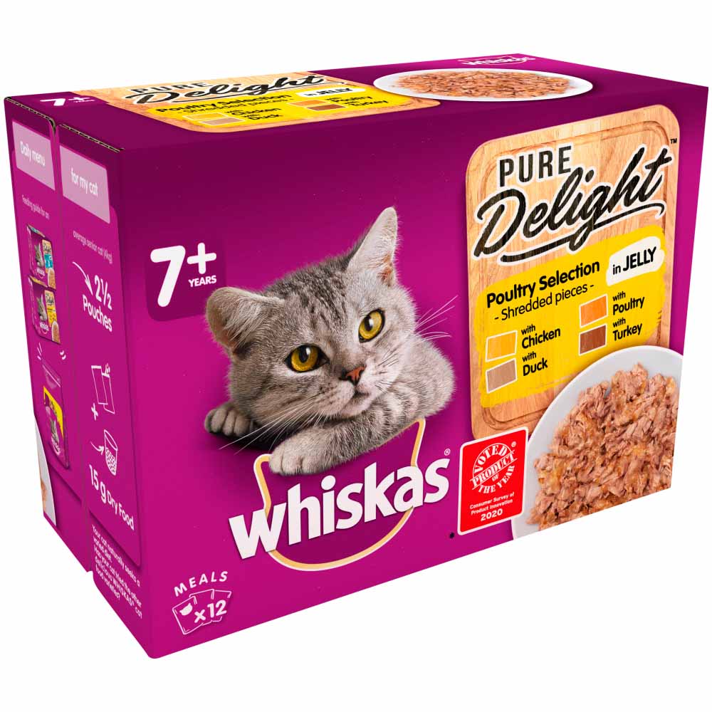 Whiskas 7+ Pure Delight Poultry Selection in Jelly  Cat Food 12 x 85g Image 2