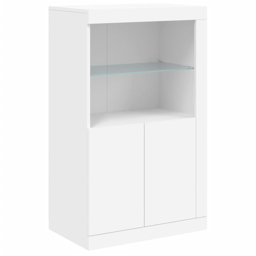 vidaXL 2 Door 2 Shelf LED Grey Sonoma Side Cabinet Image 2