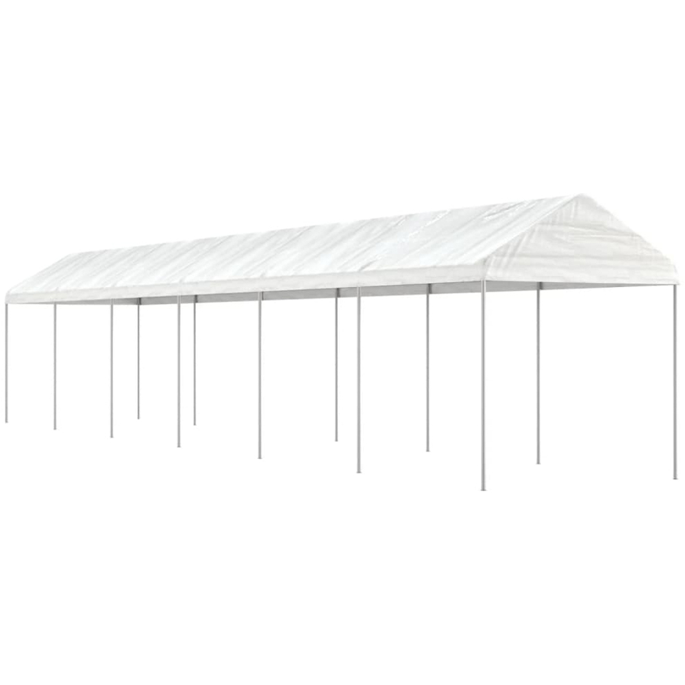 vidaXL 13.38 x 2.28m White Gazebo with Roof Image 1