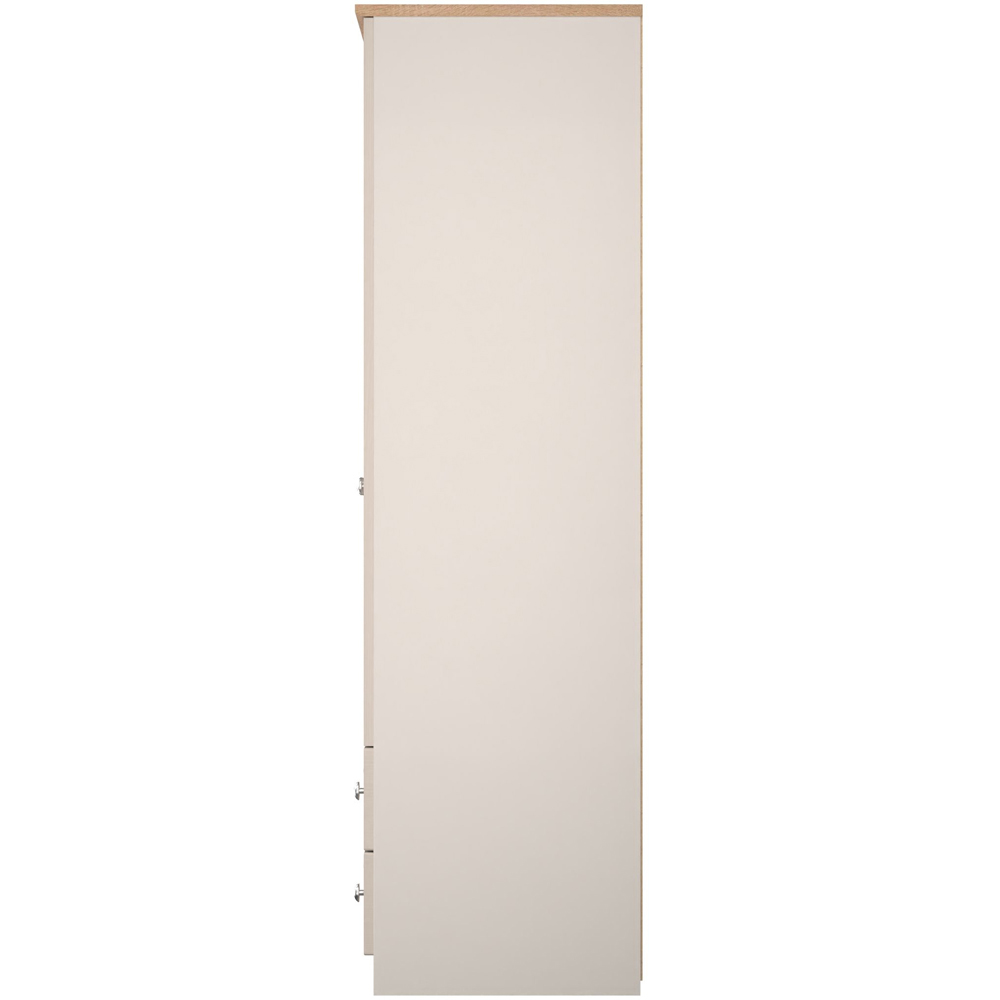 Crowndale Sussex 2 Door 2 Drawer Kashmir Ash and Bardolino Oak Tall Wardrobe Ready Assembled Image 6