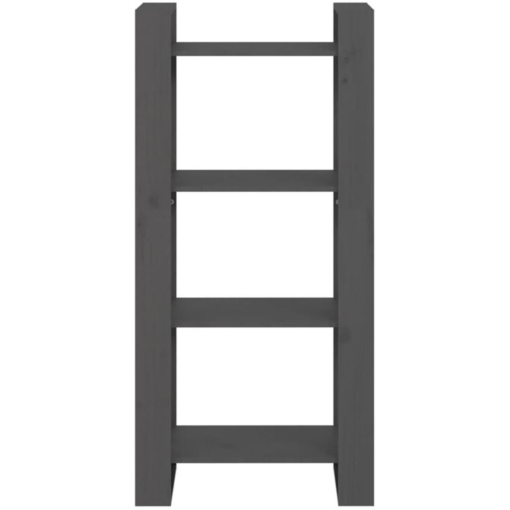 vidaXL 4 Shelf Grey Solid Wood Bookcase Image 3