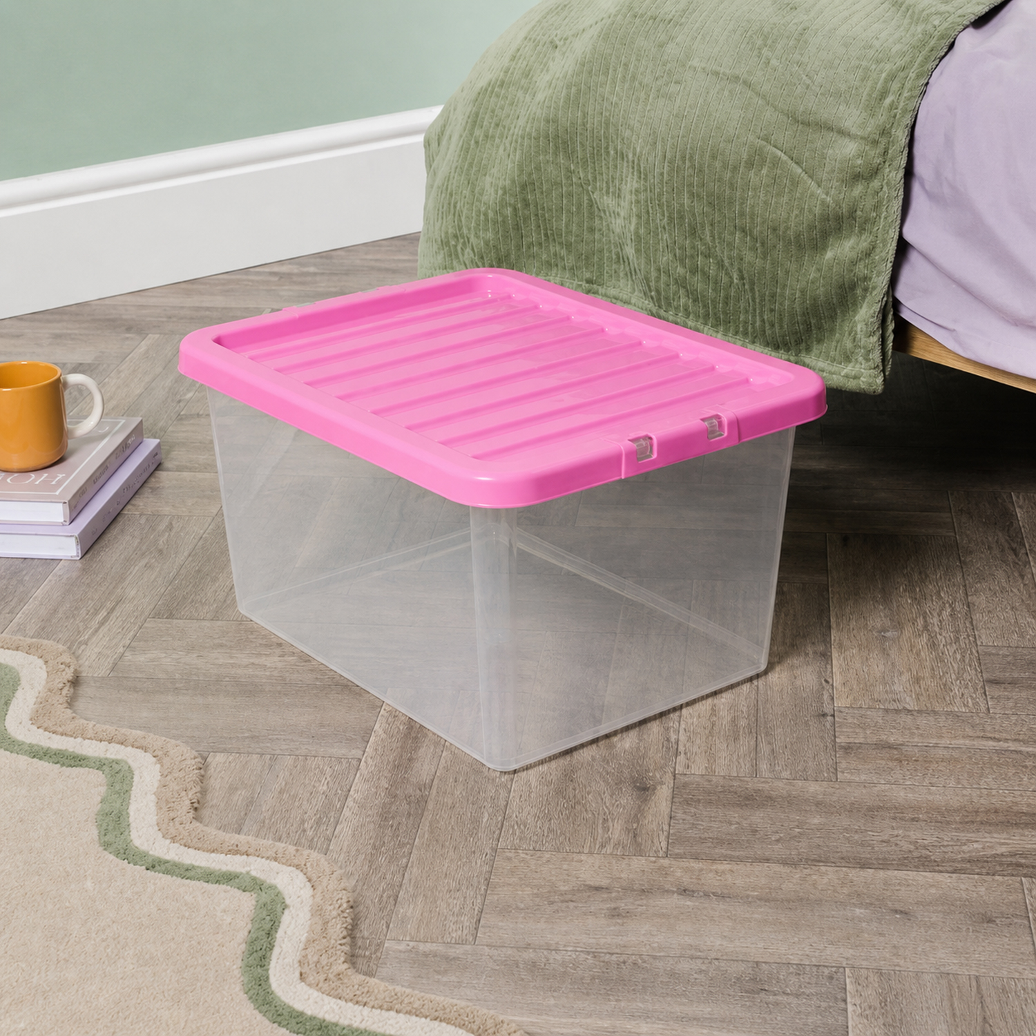 Wham Crystal Storage Box with Lid Pink Image 2