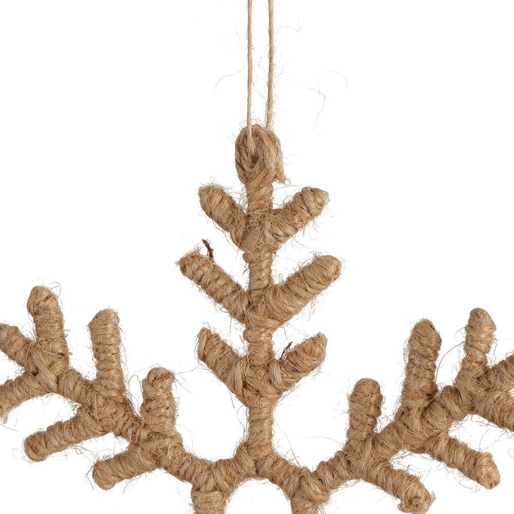Wilko Frost Snowflake Jute Hanging Decoration 6pk Wilko