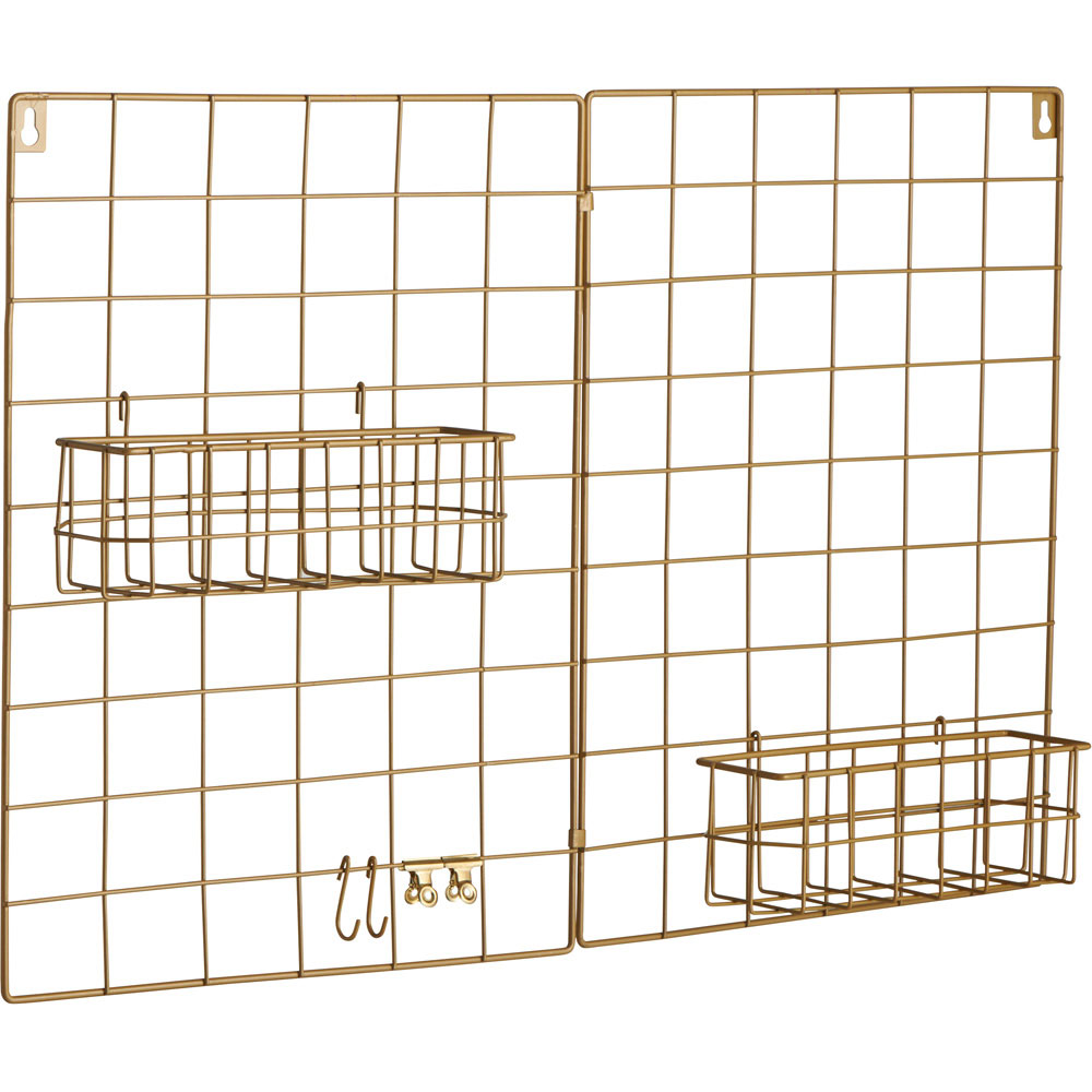 Wilko Gold Wire Wall Grid Image 1