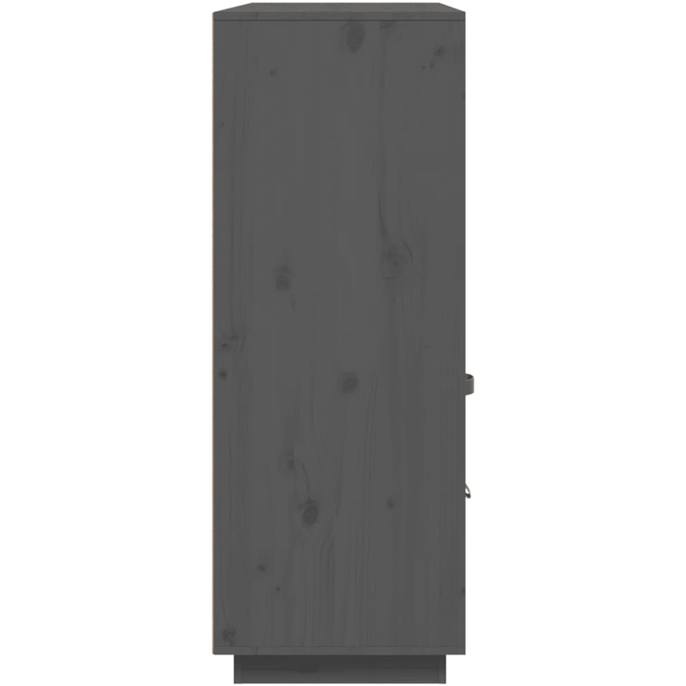 vidaXL 3 Door 3 Drawer 2 Shelf Grey Solid Pine Wood Highboard Image 8