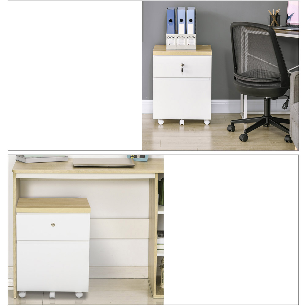 Vinsetto White 2 Drawer File Cabinet Image 3