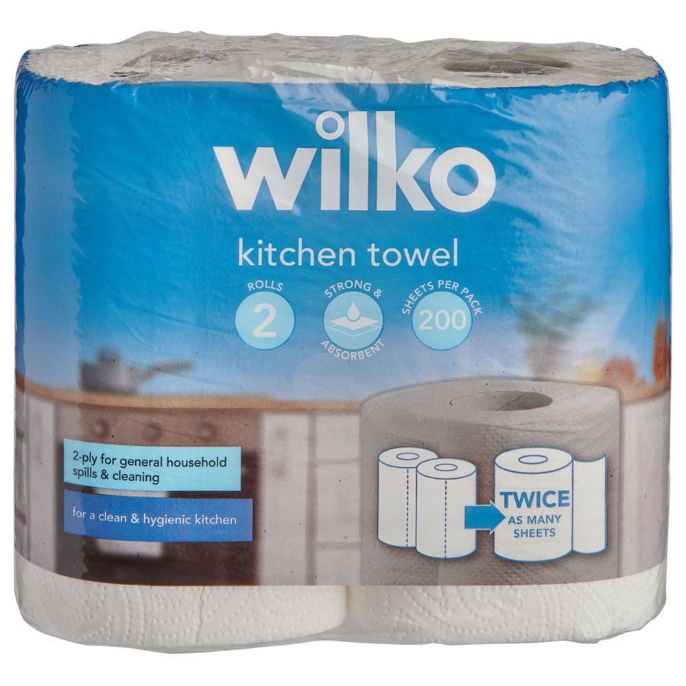 Wilko Strong and Absorbent Kitchen Towel 2 Ply Case of 6 x 2 Rolls Image 2