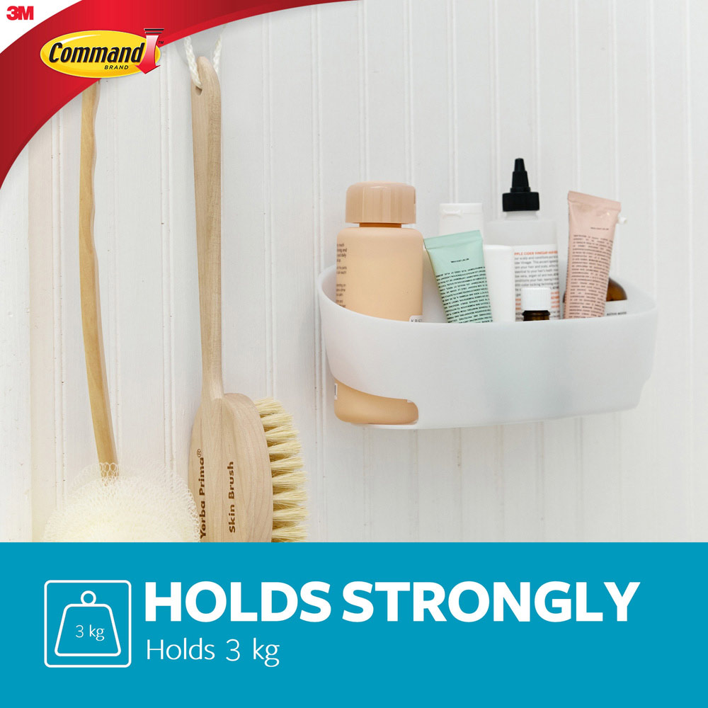Command White Self Adhesive Shower Caddy Hook Wilko
