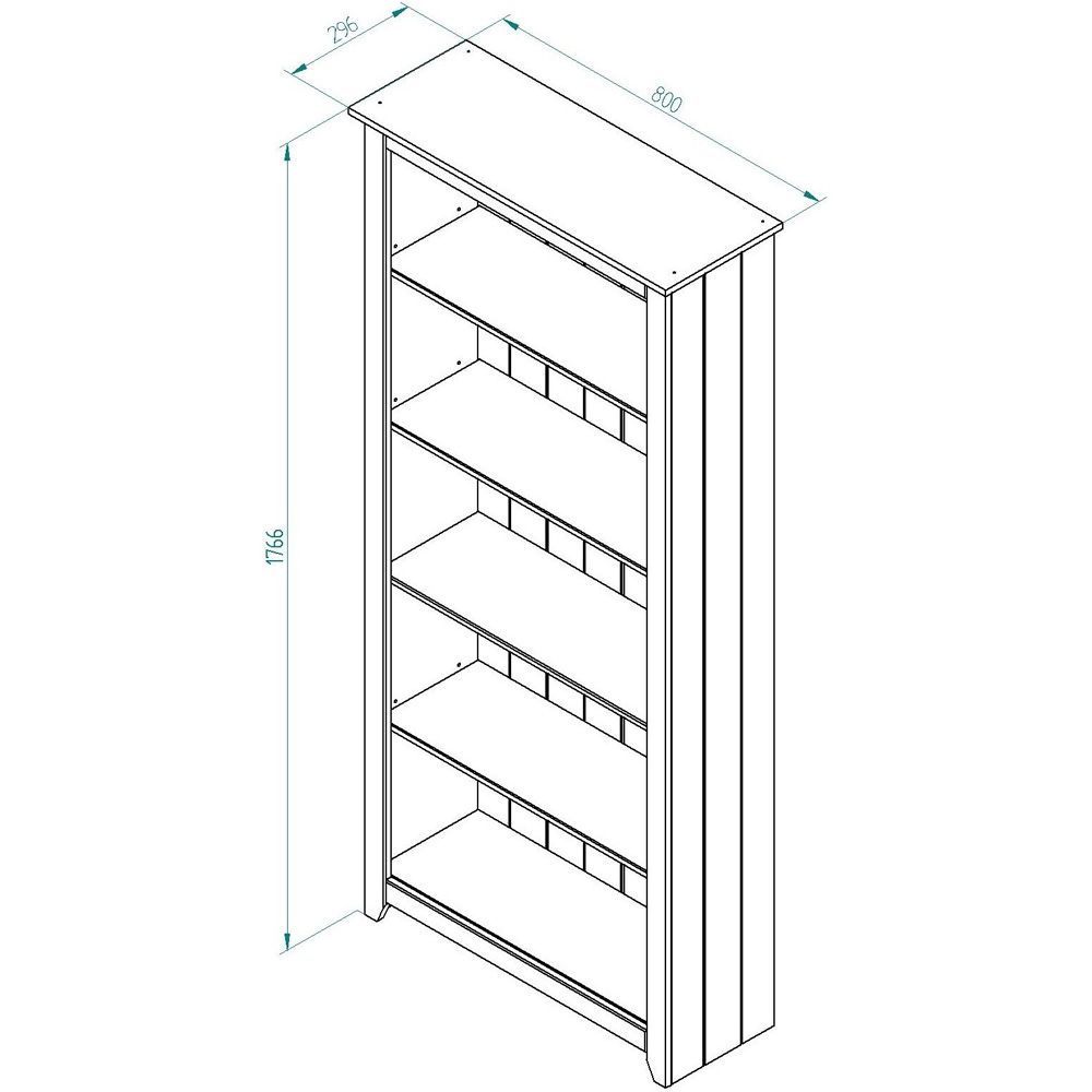 Capri 5 Shelf Carbon Grey Tall Bookcase Image 5