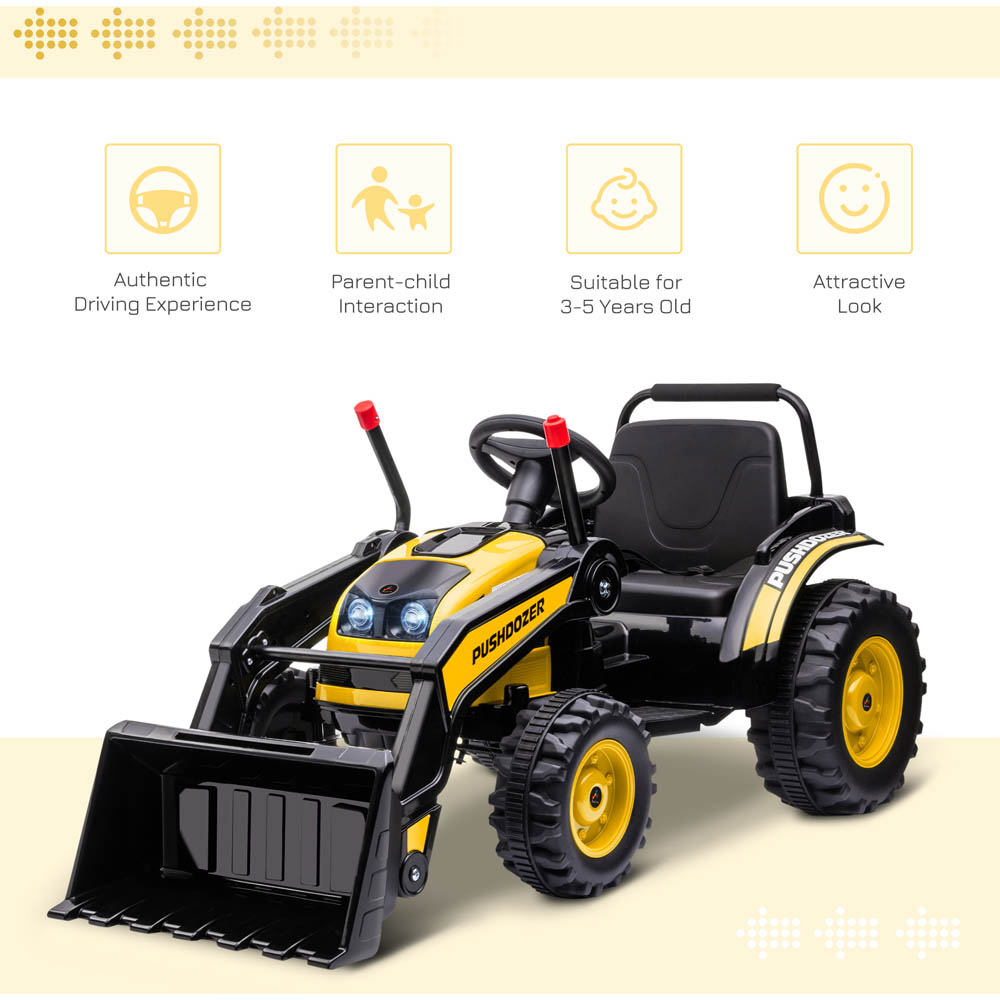Tommy Toys Kids Ride On Electric Digger Excavator Tractor Yellow 6V Image 2