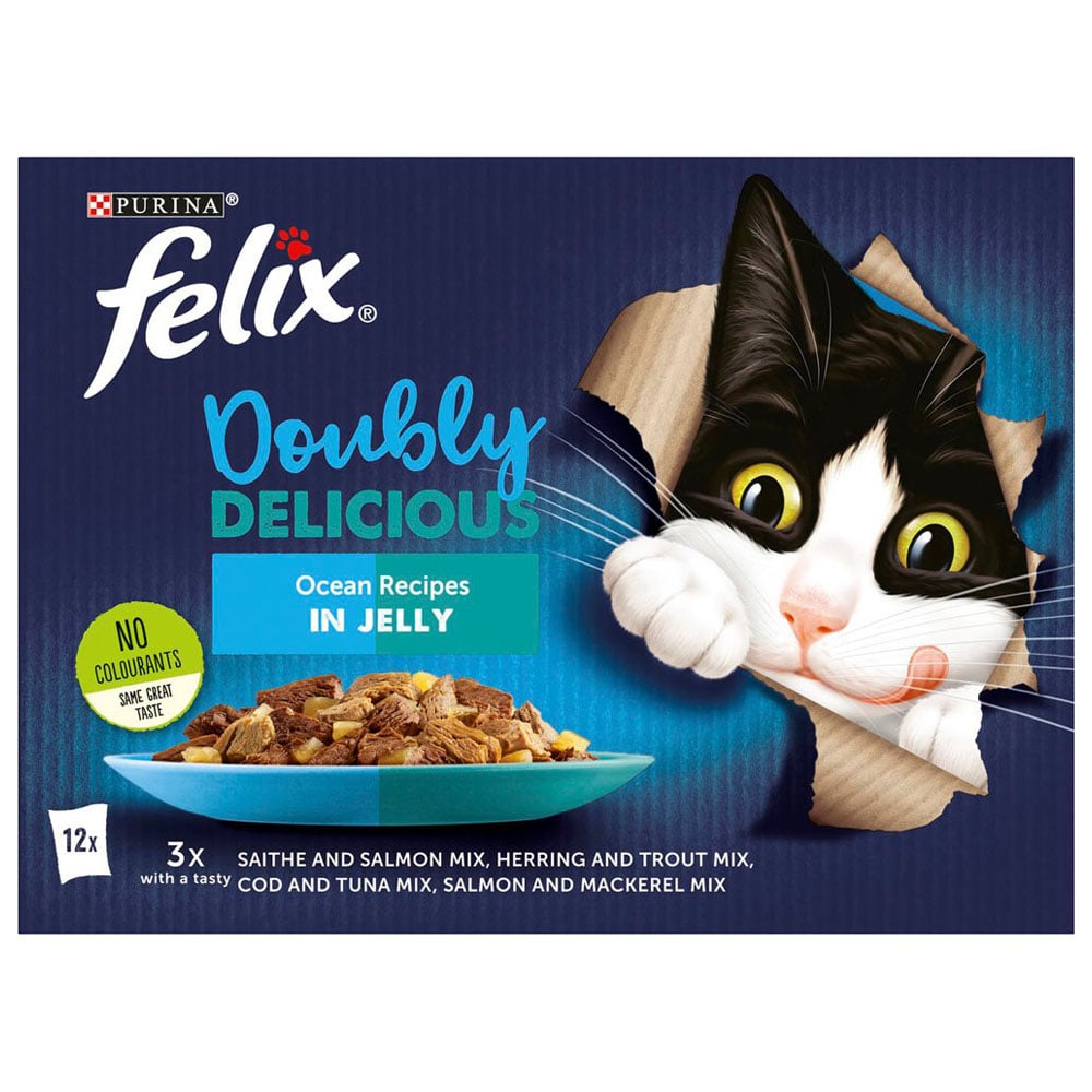 Purina Felix Doubly Delicious Ocean Recipes Cat Food 100g Case of 4 x 12 Pack Image 2