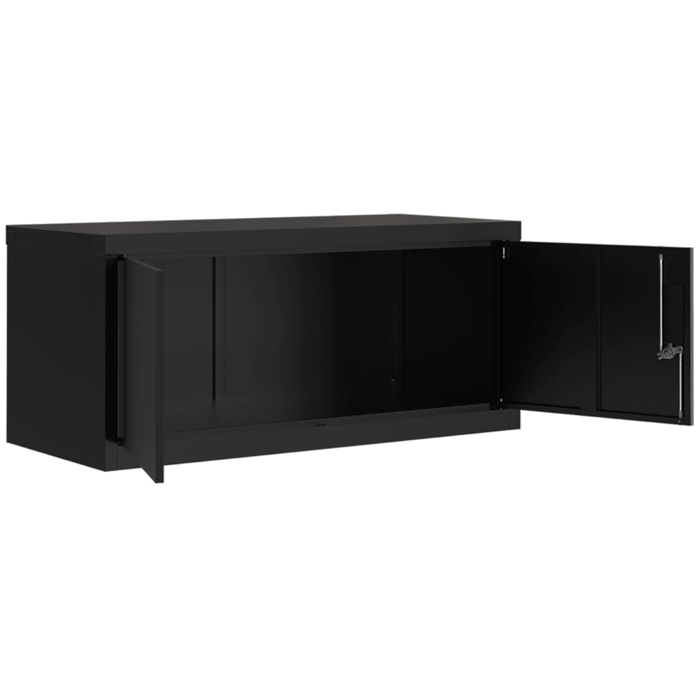 vidaXL 2 Door Black Steel Filing Cabinet Set of 2 Image 5