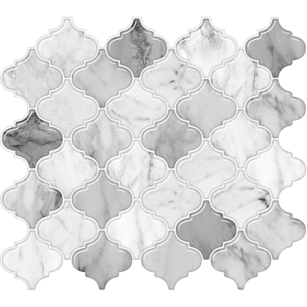Living and Home 2.5mm Lantern Marble Mosaic Peel and Stick Backsplash Tile 10 Pack Image 2