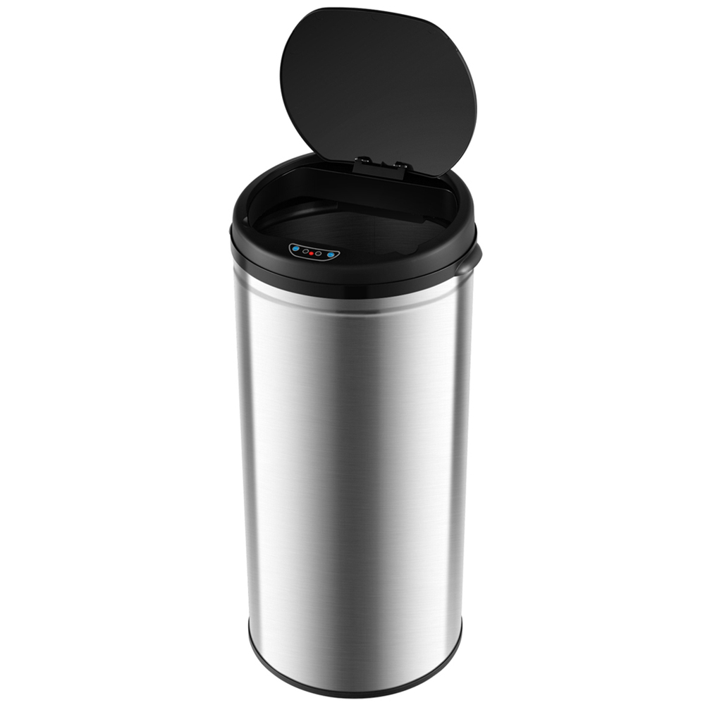 Costway Silver Touchless Manual Control Trash Can with Motion Sensor Control 30L Image 3