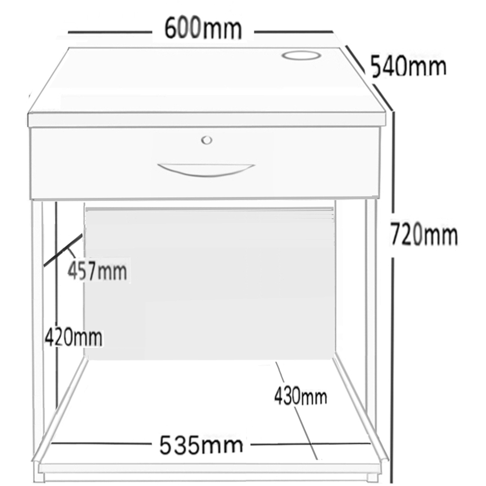 R White Cabinets Single Drawer Printer Desk Stand Brown Image 5