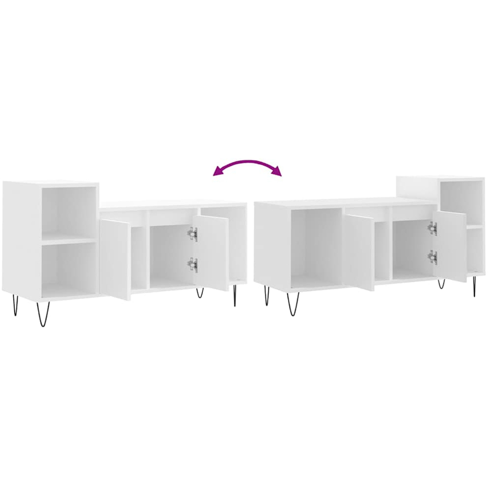vidaXL 2 Door 3 Shelf White TV Cabinet Image 9