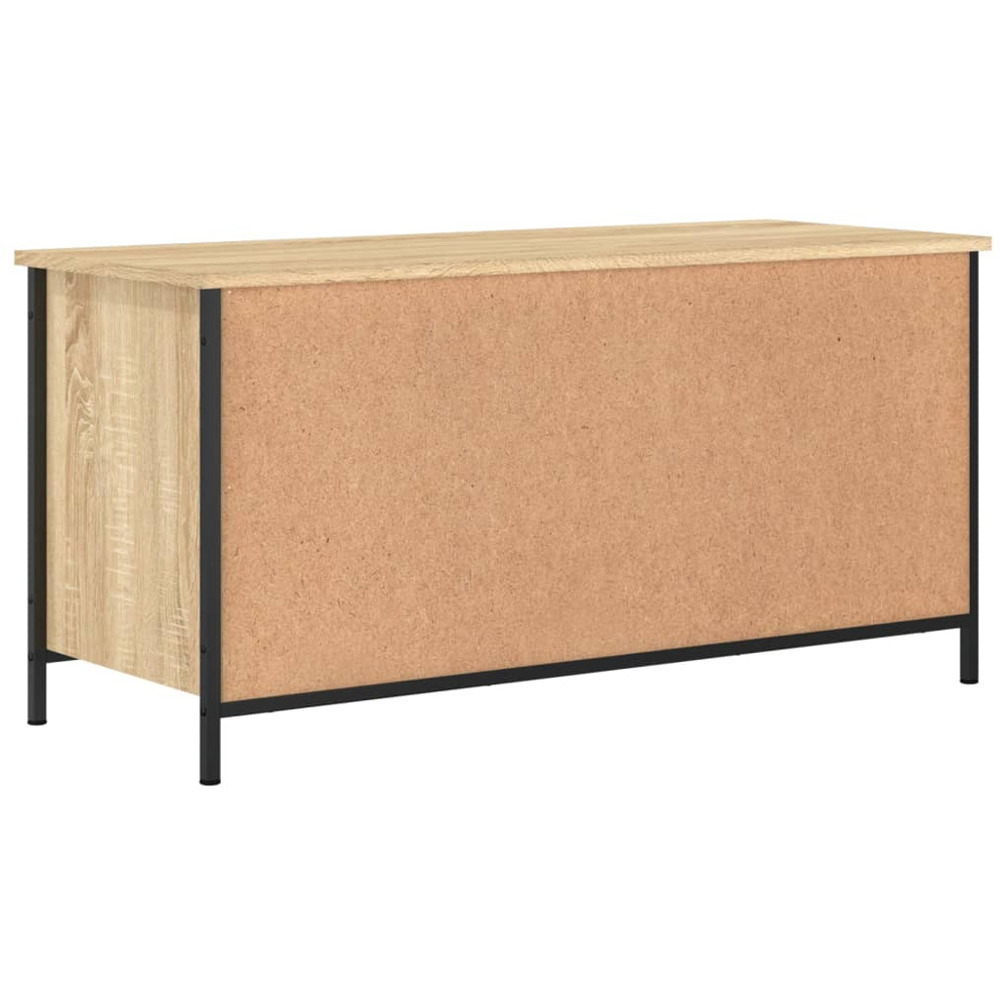vidaXL 4 Open Shelf Sonoma Oak and Black TV Cabinet Image 6
