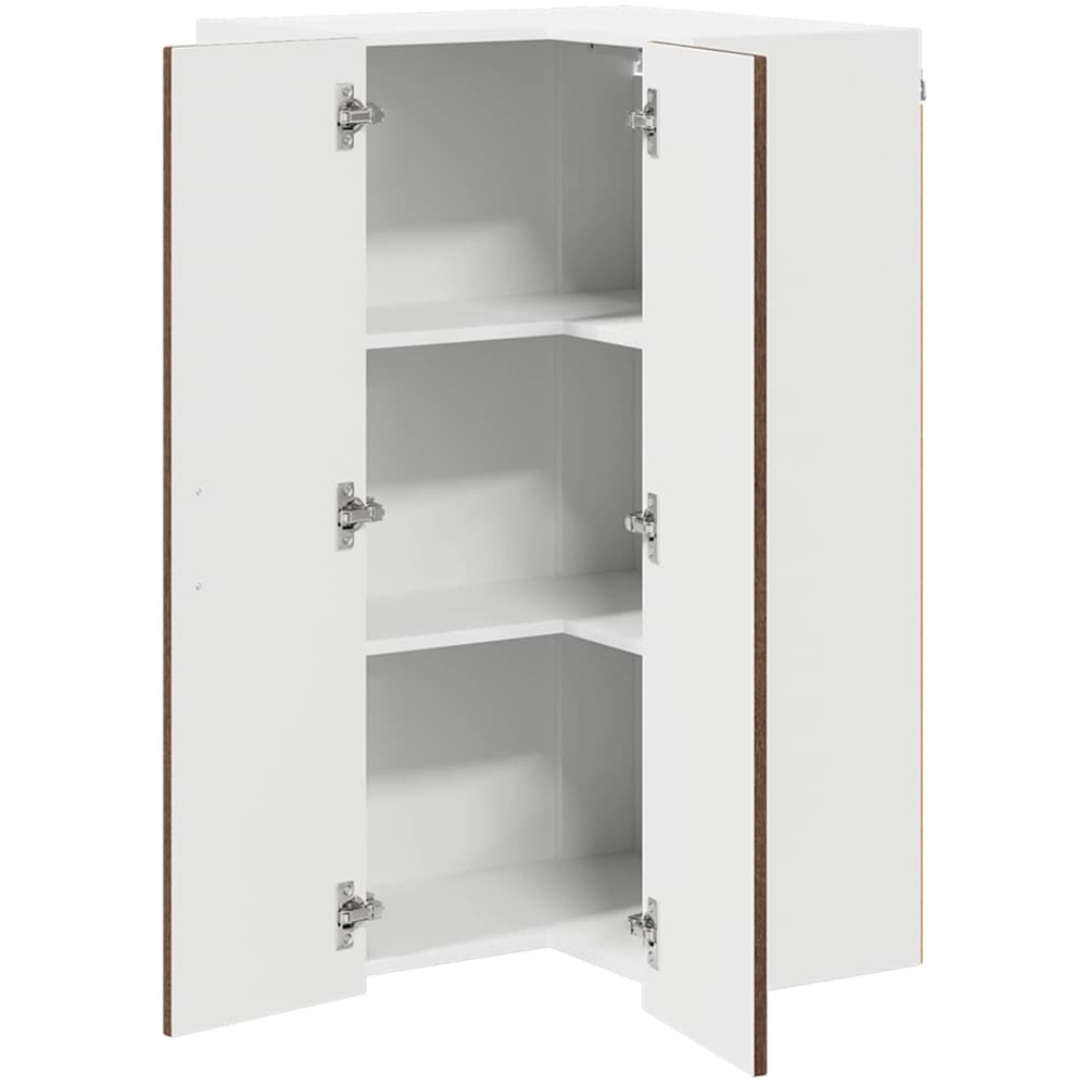 vidaXL 2 Door Brown Oak Kitchen Wall Corner Cabinet Image 5