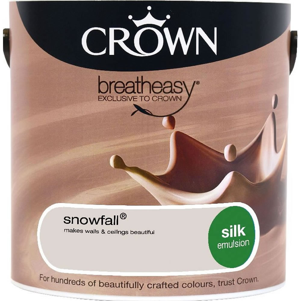 Crown Snowfall Silk Emulsion Paint 2.5L Image 1