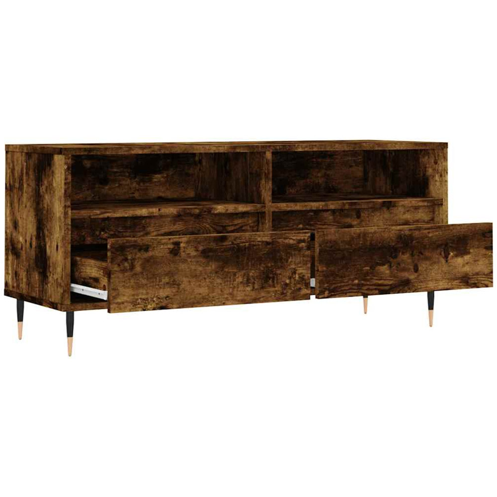 vidaXL 2 Drawer 2 Shelf Smoked Oak TV Cabinet Image 6