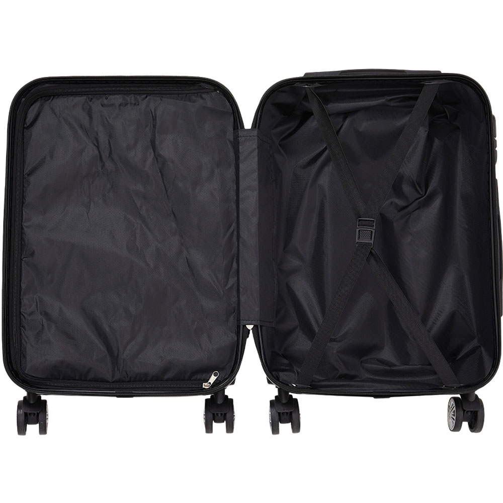 H&O Direct 2 Piece Black ABS Suitcase Set with Makeup Case Image 5