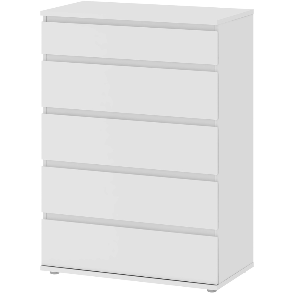 Florence 5 Drawer White Chest of Drawers Image 4