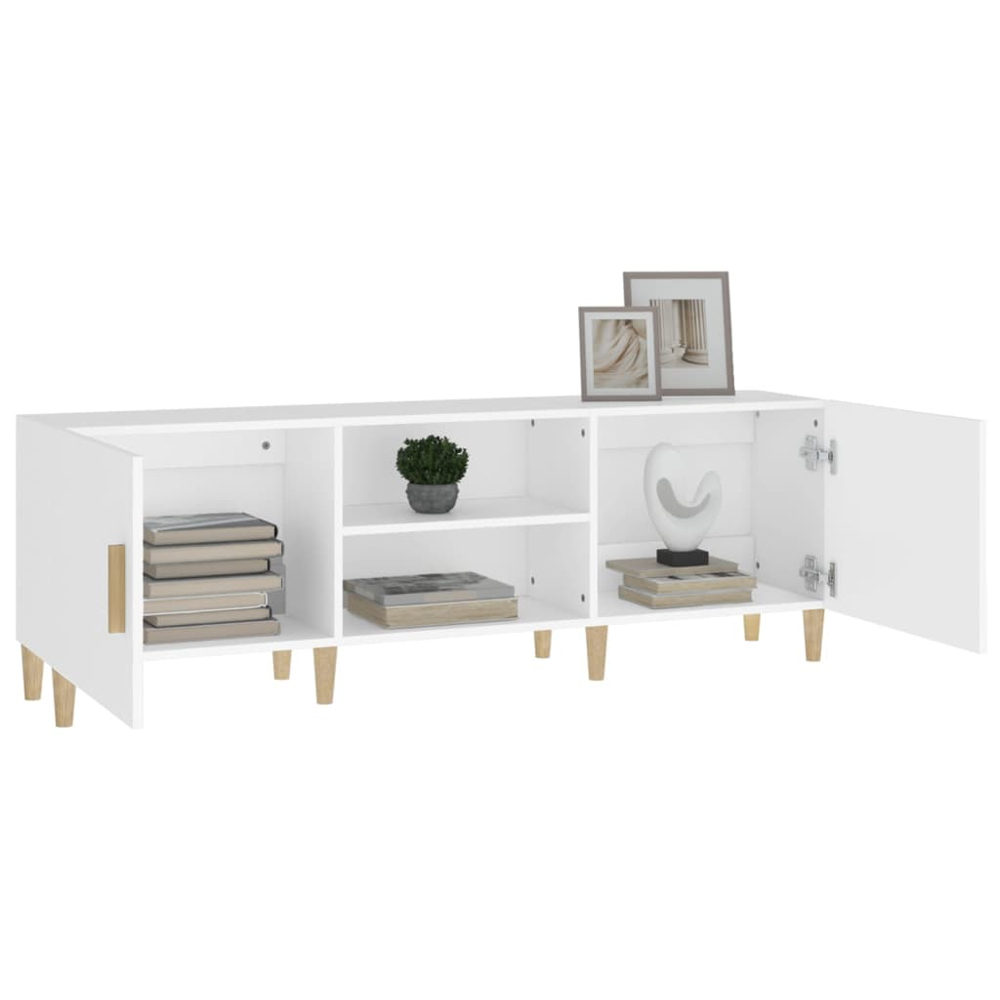 vidaXL 2 Door 2 Shelf White TV Cabinet Image 4