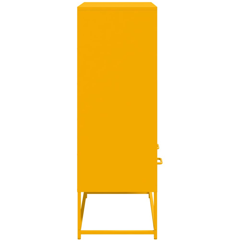 vidaXL 2 Drawer 4 Open Shelf Mustard Yellow Steel Highboard Image 5