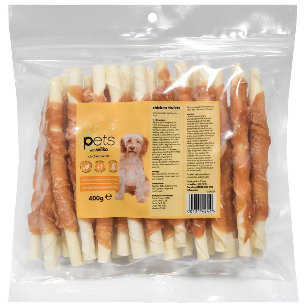 Wilko Chicken Twists Dog Treats 400g Image 1