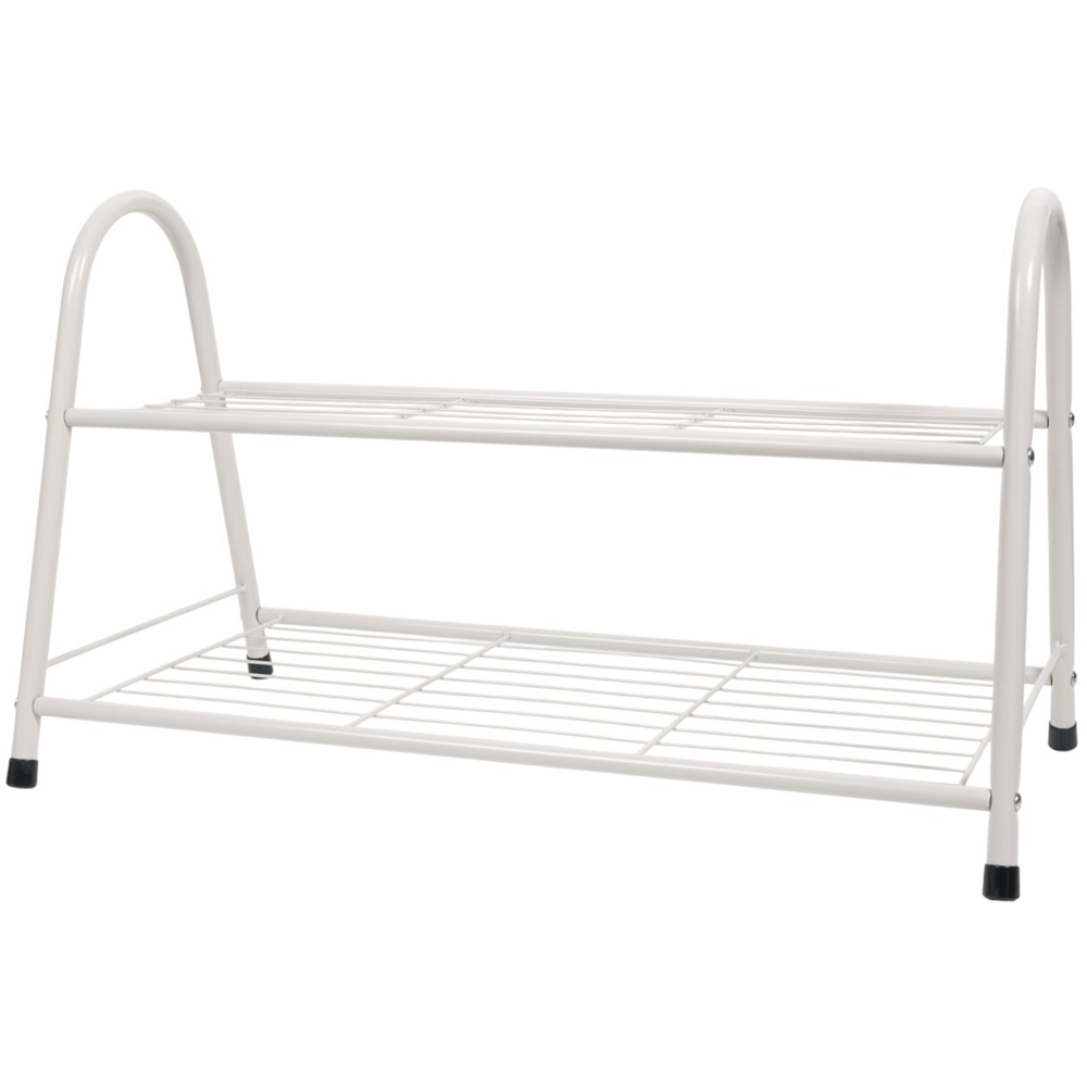 2 Tier Shoe Rack White Image 1