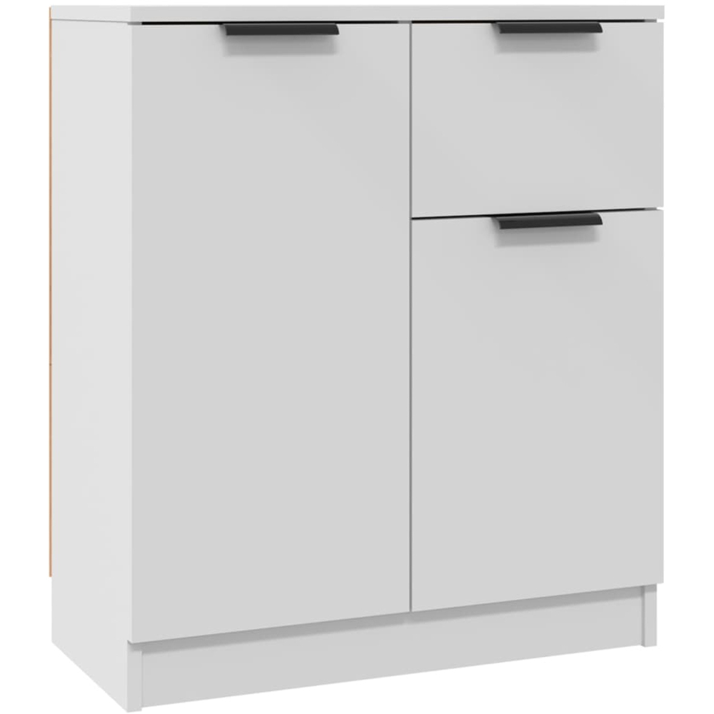 vidaXL 2 Door Single Drawer White Sideboard Set of 2 Image 4