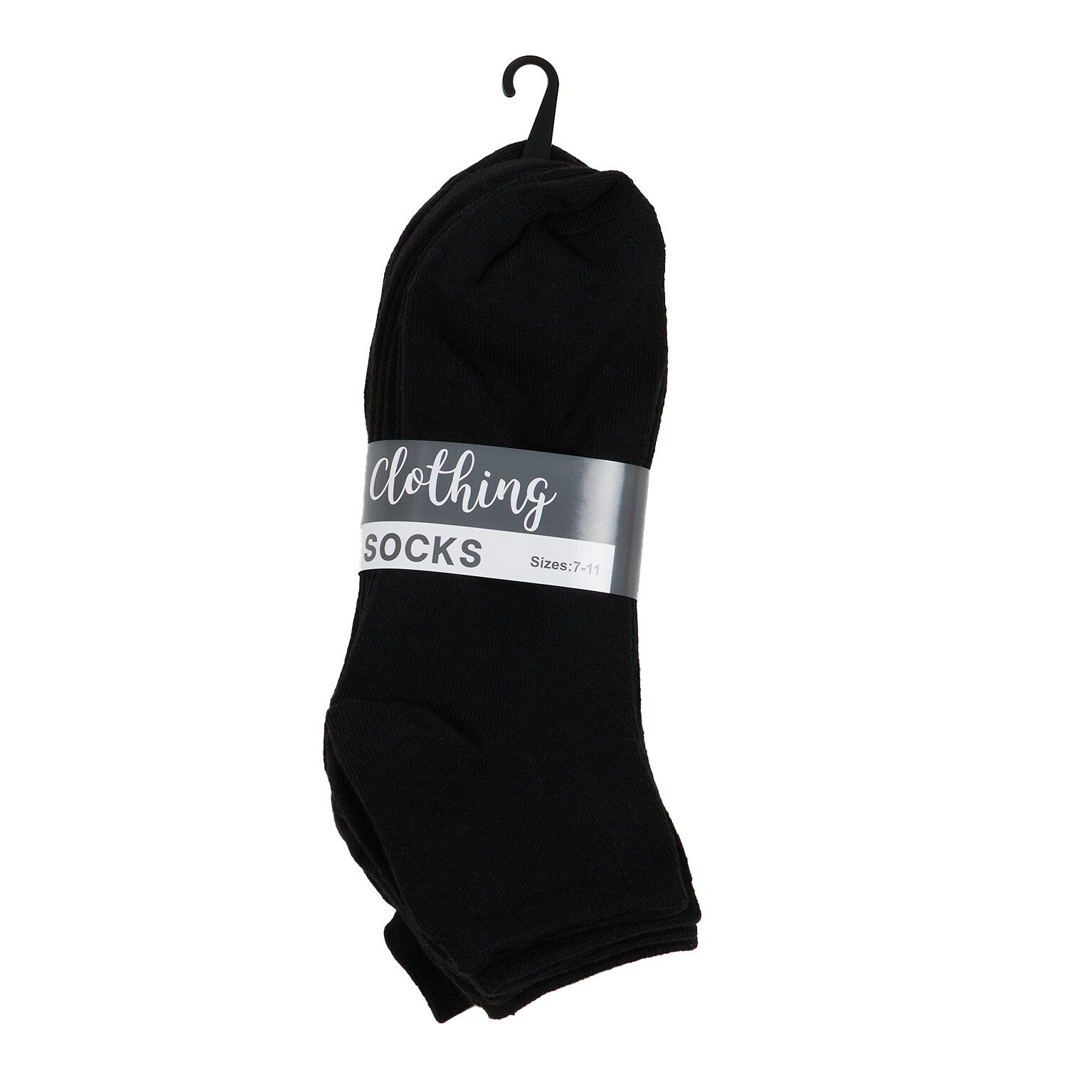 Pack of 5 Mens Ankle Socks Black Image 1