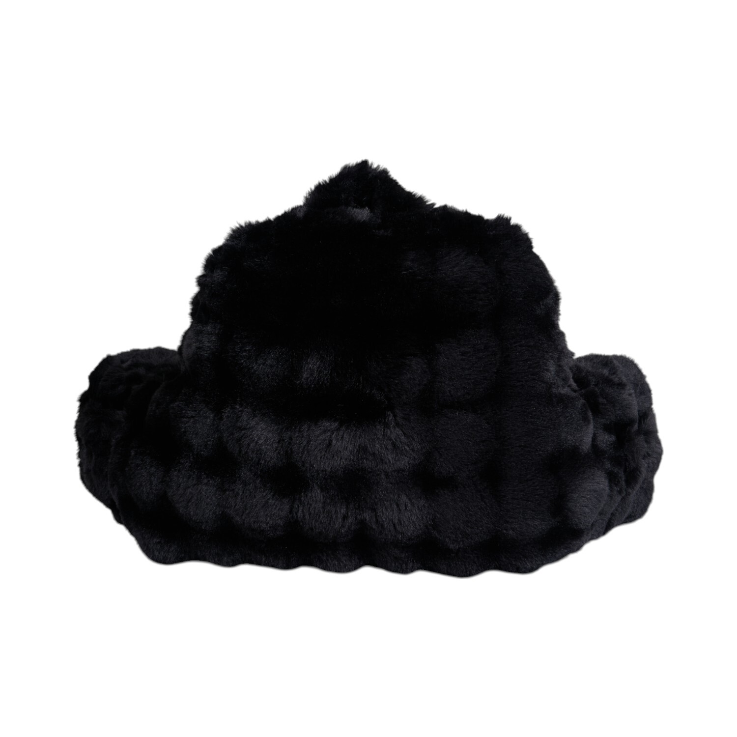Bubble Faux Fur Cuddle Chair Black Image 4