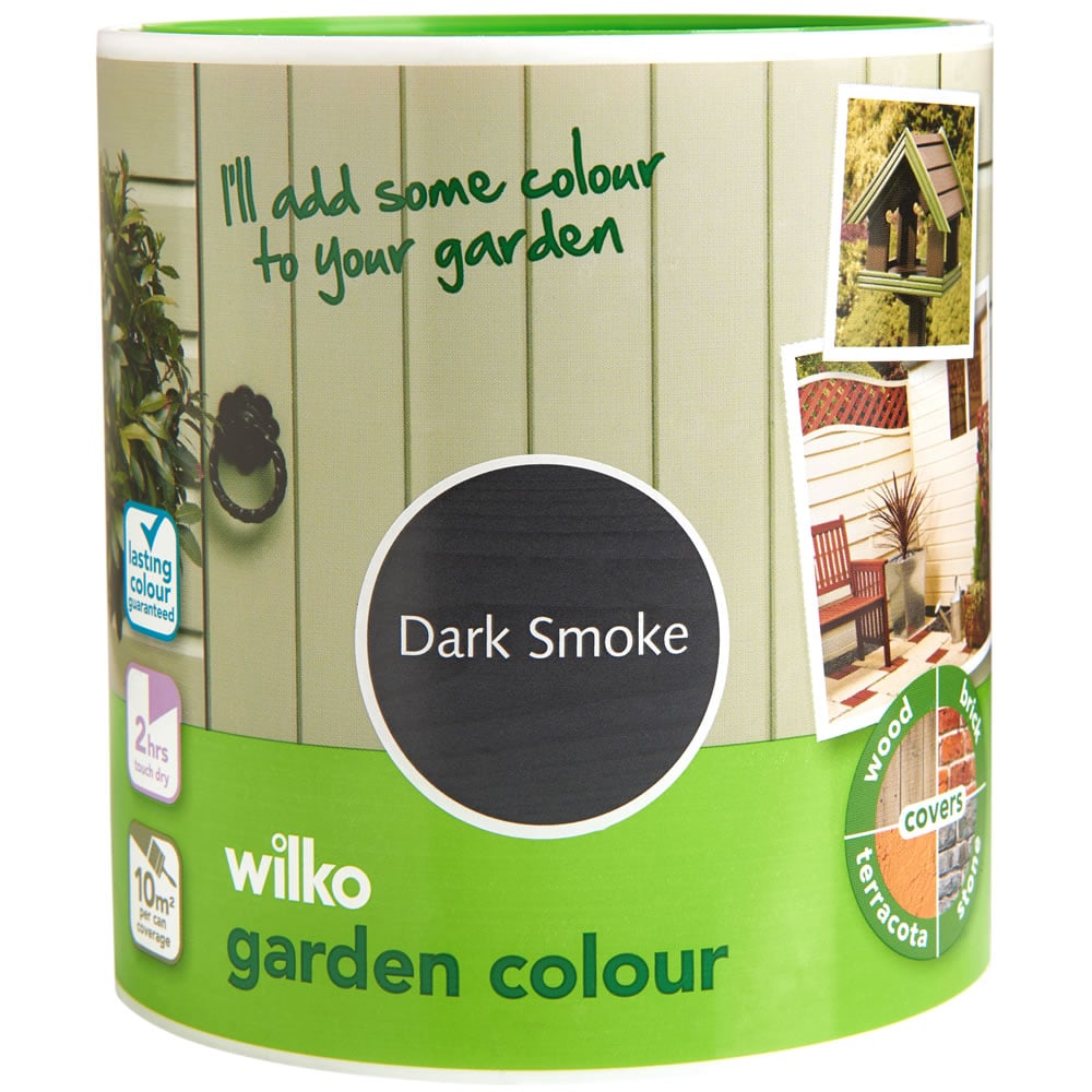 Wilko Garden Colour Dark Smoke Wood Paint 1L Image 2