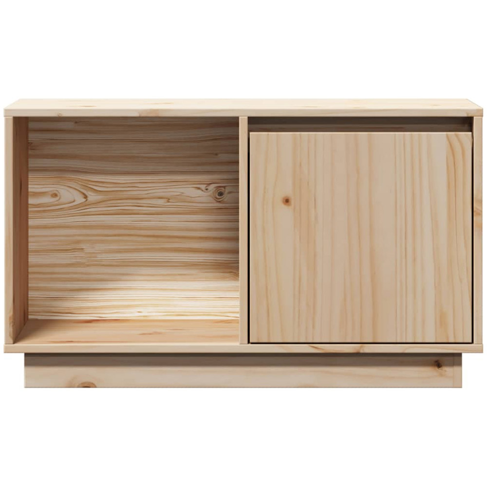 vidaXL Single Door Single Open Self Natural Solid Wood Pine TV Cabinet Image 4