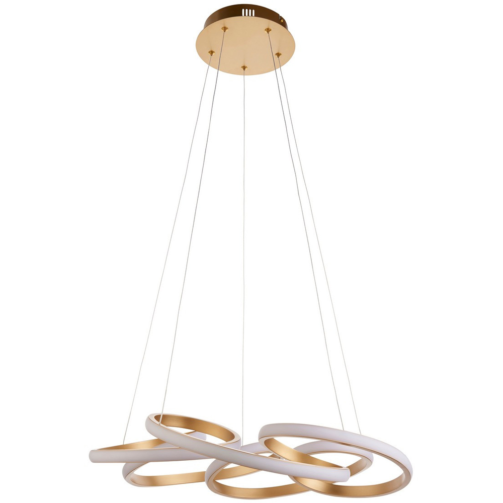 Merano Forli Satin Gold Paint and White Pendant Ceiling Lamp Image 1