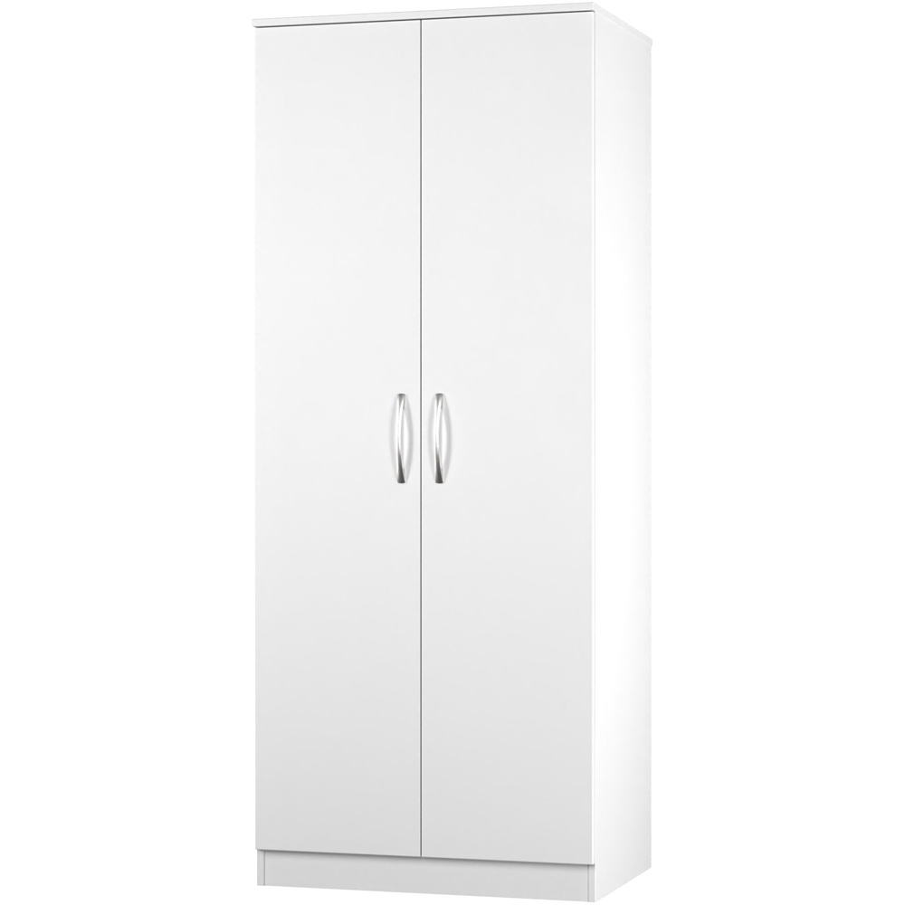 Crowndale Avon 2 Door Matt White Wardrobe Ready Assembled Image 4