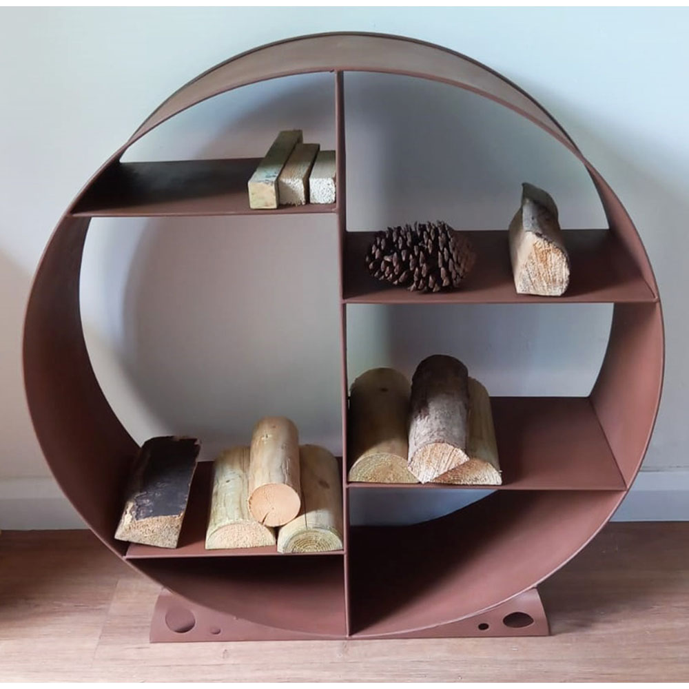 Inspirational Gifting Rustic Round Steel Log Holder 80cm Image 3
