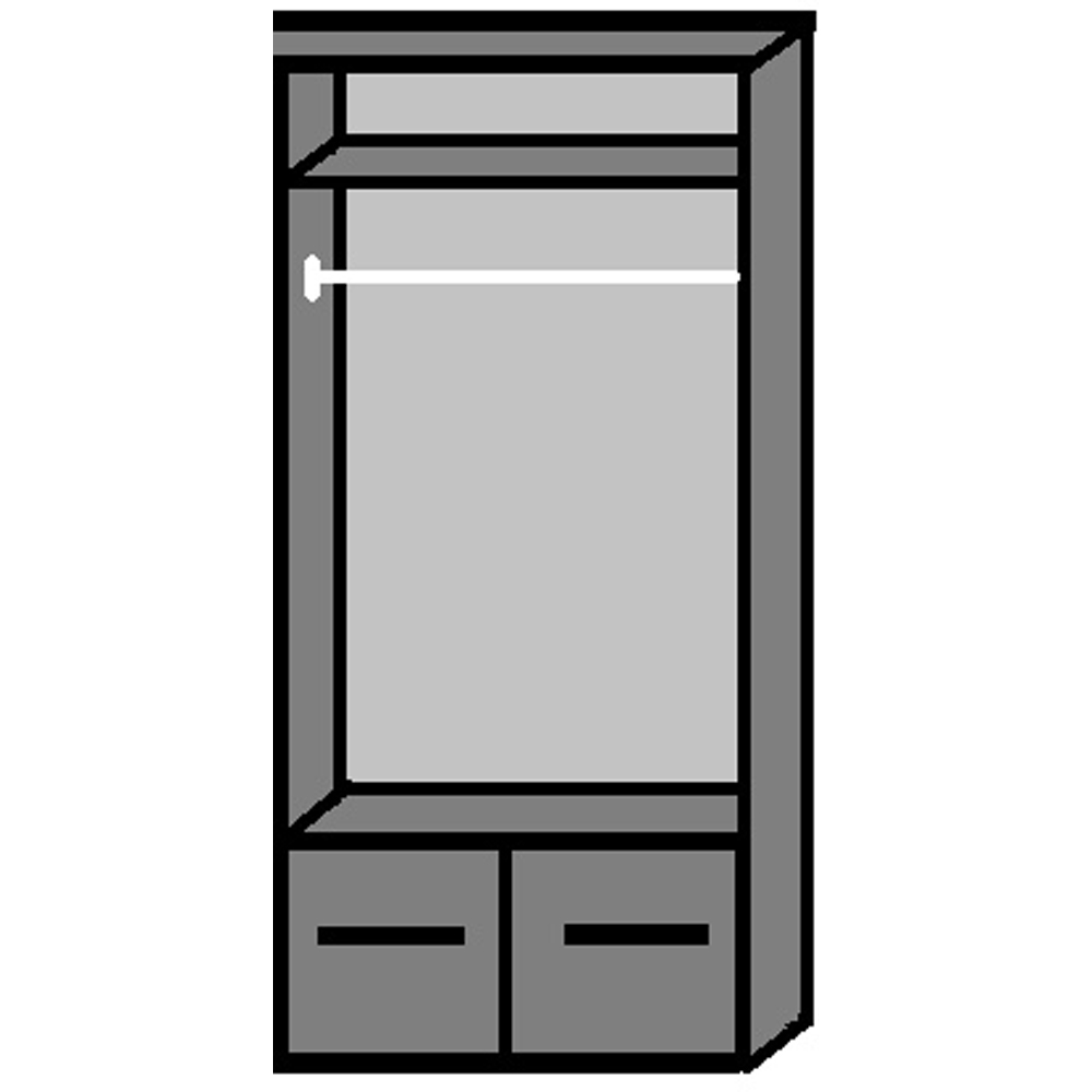 TJ'S Sligo 2 Door 2 Drawer White Mirrored Wardrobe Image 4